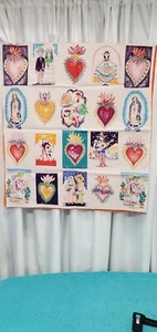 Our Lady of Guadalupe Mexican Folk Art Scenes Cotton Quilt Fabric Panel 20 Pics - Picture 1 of 6