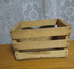 Handmade Small Slatted Wooden Crate 5.5" tall - Picture 1 of 9