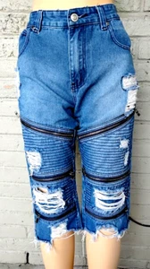 Victorious Distressed Cut Off Designer Stretch Men's 34 Streetwear - Picture 1 of 10