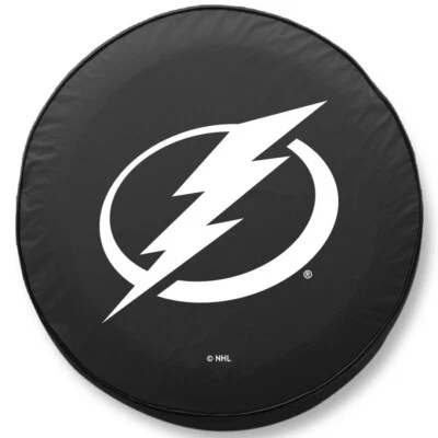 Tampa Bay Lightning NHL Tire Cover on Black Vinyl - Image 1 of 3