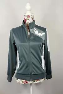 L'urv women's jacket long sleeved green zip front gym work-out pockets Size S - Picture 1 of 9
