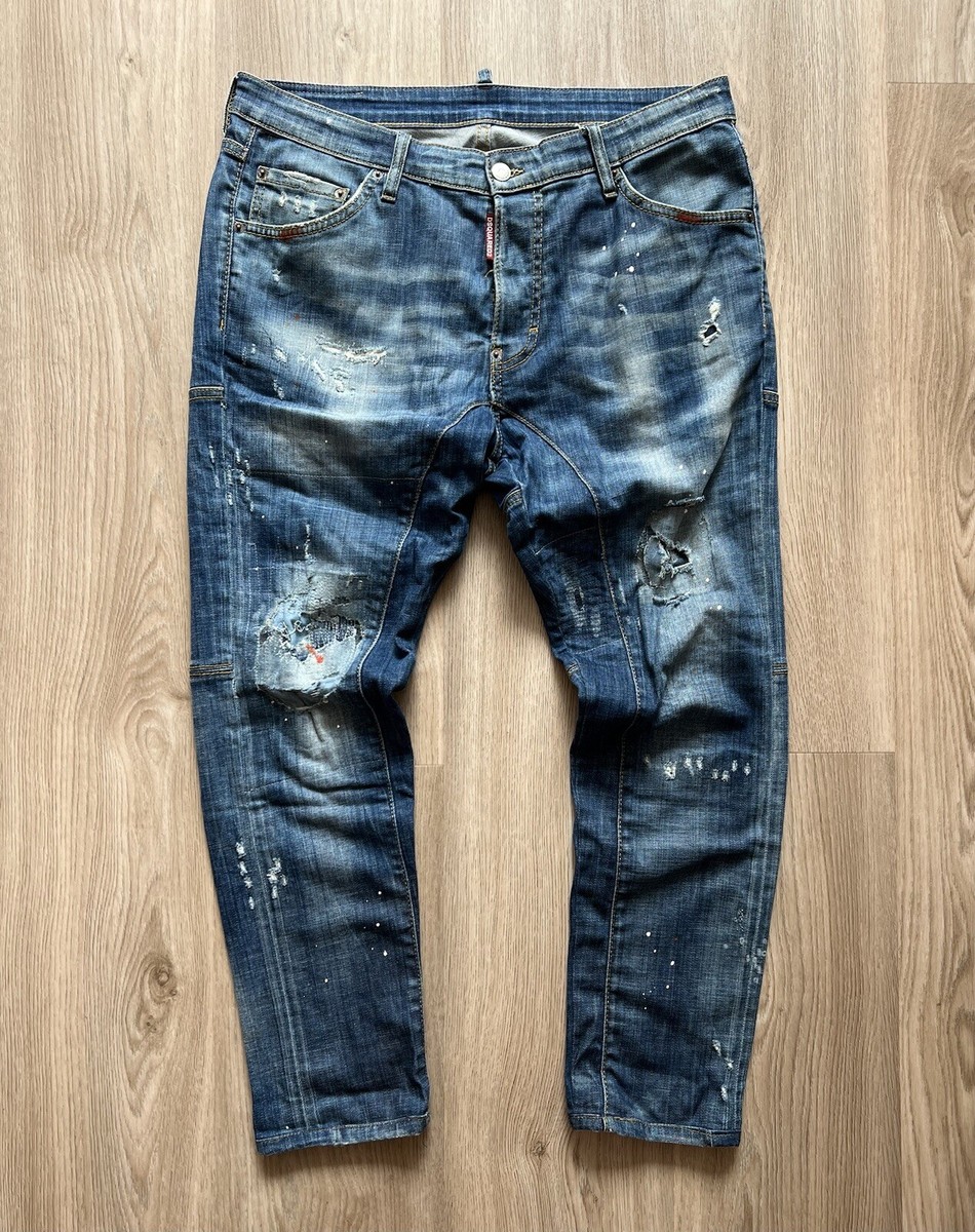 希少 名作 ビッグタグ】DSQUARED2 TIDY BIKER 48 濃紺