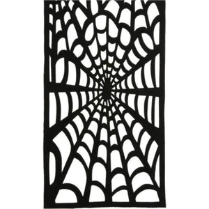 Crate & Barrel Spider Web 72" Table Runner Black Felt Spiderweb Halloween Decor - Picture 1 of 3