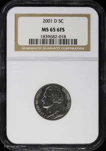 2001 D Jefferson Nickel NGC MS 65 6FS | 6 Full Steps Uncirculated UNC BU - Picture 1 of 4