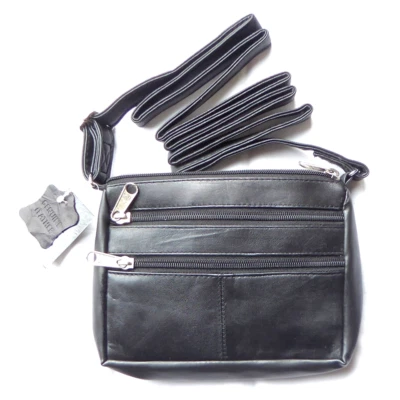 Black LEATHER Crossbody Bag Womens Small Handbag Ladies Holiday Shoulder Bag