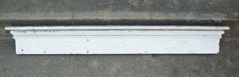 Antique 1890's Victorian Wood Door Window Header Trim 52" Chippy White Shelf Cover