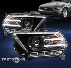 For 2010 2011 2012 Ford Mustang LED Tube Halogen Projector Headlight Lamp Black - Bild 1 von 11