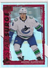 2023-24 UPPER DECK STAR SURGE RED DIE-CUT #18 CANUCKS ANDREI KUZMENKO (1:240)