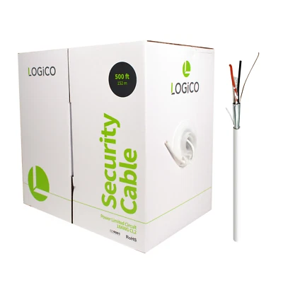 500ft 18/2 Shielded CCA Security Alarm Control Wire Stranded PVC Jacket White - Image 1 of 4