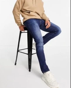 Jack & Jones Ben Skinny Fit Mens Size 30 /30 Blue Denim Medium Jeans - Picture 1 of 8