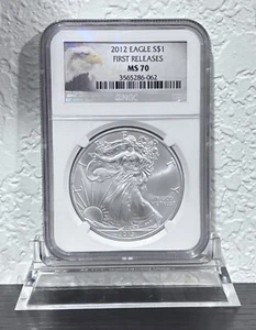 2012 Silver Eagle NGC MS70 American Silver Eagle ASE $1 First Releases - Picture 1 of 4