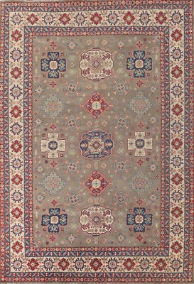 South-western Kazak Wool Area Rug: Handmade Traditional Patterns 10x13 ft - Image 1 of 4