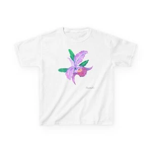Sybil Rogers Artist Reproduction Orchid Kids Heavy Gildan Cotton™ Tee - Picture 1 of 3