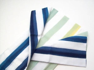 West Elm Multi Colors Blue Water Color Stripe Euro Pillow Cover Sham New - Picture 1 of 4