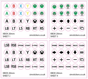 Custom 20mm Xbox Stickers - Clear Background / Black Text - Picture 1 of 1