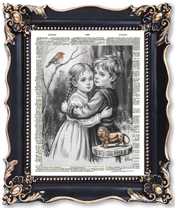 SIGNED Babes in the Wood 1 Dictionary Page Art Print Book Picture Wall Decor - Picture 1 of 4