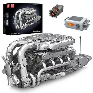 Mould King 10168 V8 Eight-Cylinder Engine Motor Technik Klemmbaustein Spielzeug - Afbeelding 1 van 9