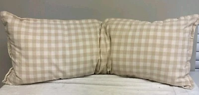 Almohada decorativa umbral 14 X 36 pulgadas a cuadros beige estampado a cuadros Foto 1 de 4