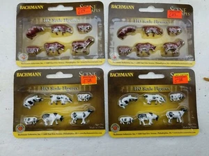 BACHMANN HO GAUGE COWS BLACK & WHITE, BROWN figures farm animals train NEW - Picture 1 of 3