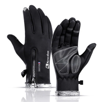 Guantes cálidos de invierno para ciclismo dedos completos al aire libre a prueba de viento pantalla táctil guantes de esquí Foto 1 de 4