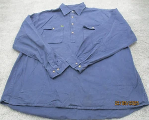 Bisley Tradie/Work Shirt 2XL Long Sleeve Collared 1/2 Button Up Blue - Bild 1 von 16