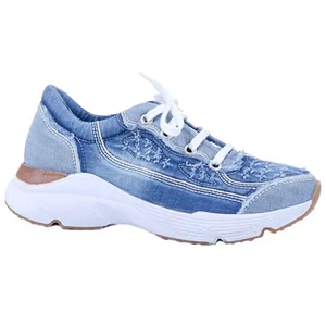 Denim Sneakers, Handmade Women's Sneakers / Birthday Gift - Picture 1 of 4