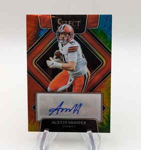 Austin Hooper 2021 Panini Select SIP-AHO Tie-Dye Prizm Auto SP #d/25 Raiders
