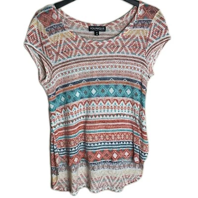 Younique женщин крышка рукав высоты низкого трикотажа стороны разрез рубашка размер средний многоцветный - Изображение 1 из 4