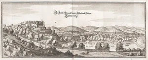 Herzberg am Harz Schloss LK Göttingen Niedersachsen Kupferstich Merian 1650. - Bild 1 von 1