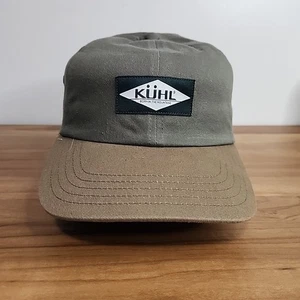 KUHL Throwbak Leather Strap Adjustable Hat Teak Logo Gray Hiking Mountain Cap - Picture 1 of 6