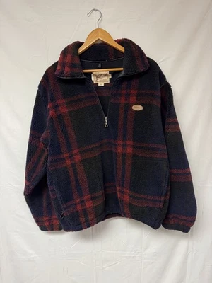Vintage 90s Woolrich Pullover Men's L Fleece Plaid Fleece  Boxy - Image 1 of 4