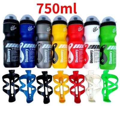 BRANDED 750ML Mountain Bike Bicycle Cycling Water Drink Bottle and Holder Cage Portable
