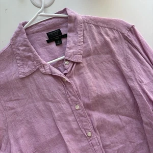 J. CREW Baird McNutt Slim perfect shirt Long Sleeve Button Down LINEN 12 L3026 - Picture 1 of 10