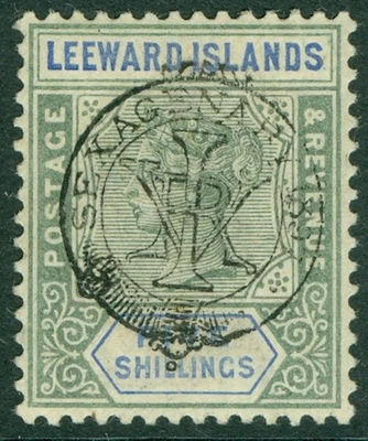SG 16 Islas de Sotavento 1897. 5/- verde y azul. Un fino ligeramente montado como nuevo... Foto 1 de 2