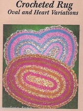 FABRIC CROCHET rag rug PATTERN: oval and heart variations