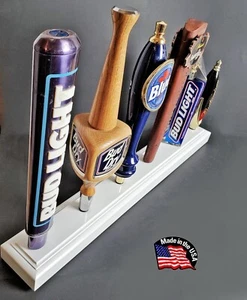 Hecho a mano 6 manijas de grifo de cerveza soporte base soporte de exhibición hecho a mano blanco satinado nuevo - Imagen 1 de 9