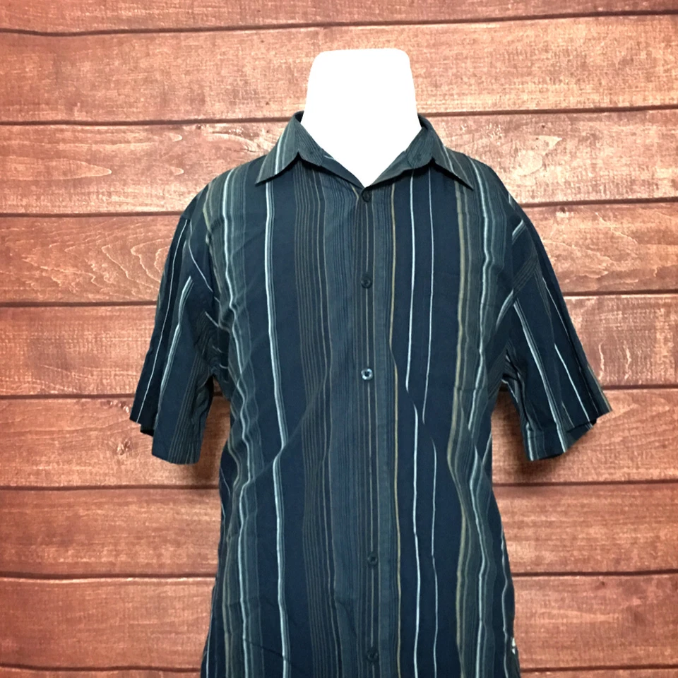 Camisa Anchor Azul Calce Ajustado Para Hombre Manga Corta Azul Amarillo Blanco Talla XL  Foto 1 de 1