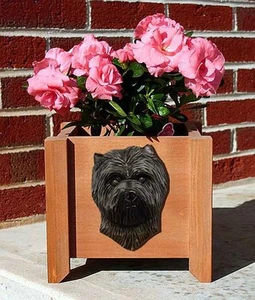 Cairn Terrier Planter Flower Pot Dark Grey - Picture 1 of 1
