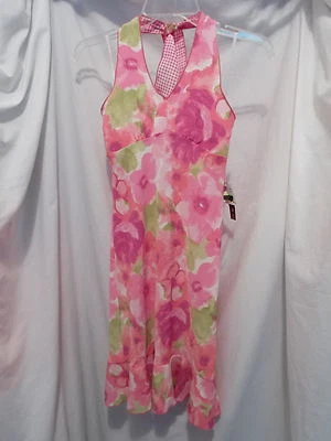 NUEVO Vestido Halter Hype Rosa Floral Talla 10, Hasta la Rodilla, Dobladillo con Volantes *ENVÍO GRATUITO* Foto 1 de 4