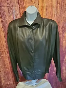 OR-LEE-OR Womens Black Faux Leather Jacket Size 40 - Picture 1 of 4