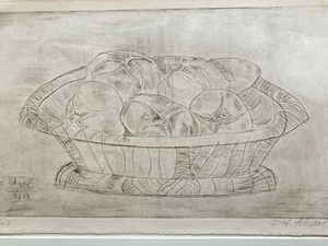 Josef Scharl Semmeln im Korb große signierte Radierung 1934 selten  - Bild 1 von 7