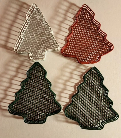 Vintage Plastic Coated Wire Christmas & Hearts 10 Baskets Lot! Cover