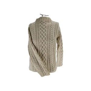 Country Road Women's Sweater Extra Small Cream Wool Cable Knit Fisherman Mock - Picture 1 of 7