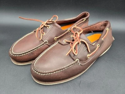 Timberland Zapatos de Barco para Hombres 11.5 Cuero Marrón Topsiders Sin Cordones Foto 1 de 4