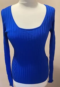 Top tejido Ted Baker Dakoti para mujer talla L azul brillante espalda abierta - Imagen 1 de 6