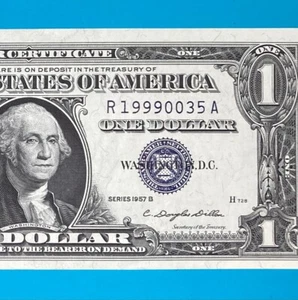 P 19990035 A : $1 One Bill Silver Certificate 1957B Series (1999__35) - Picture 1 of 4