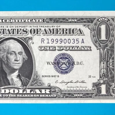 R 19990035 A : $1 One Bill Silver Certificate 1957B Series (1999__35) - Image 1 of 4