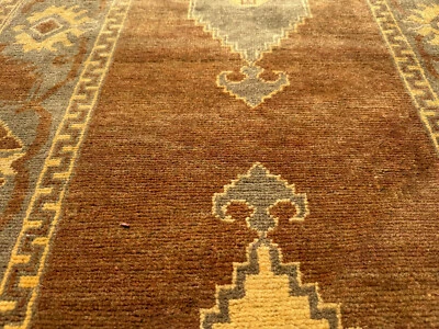 ALFOMBRA CORREDOR VINTAGE 2x13 oriental HECHA A MANO antigua tejida a mano marrón cachemir 3x13 Foto 1 de 4