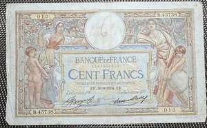 FRANCE BILLET DE 100 FRANCS OLIVIER MERSON DU 30/8/1934 (BILL 193) VOIR PHOTOS - Foto 1 di 6
