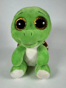 Ty Plush Beanie Boos Turbo Turtle 2022 6” Green Brown Glitter Eyes Stuffed Toy  - Picture 1 of 11
